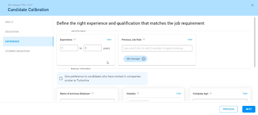 Candidate Calibration with TurboHire 