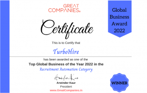 TurboHire recognition by Great Companies 2022